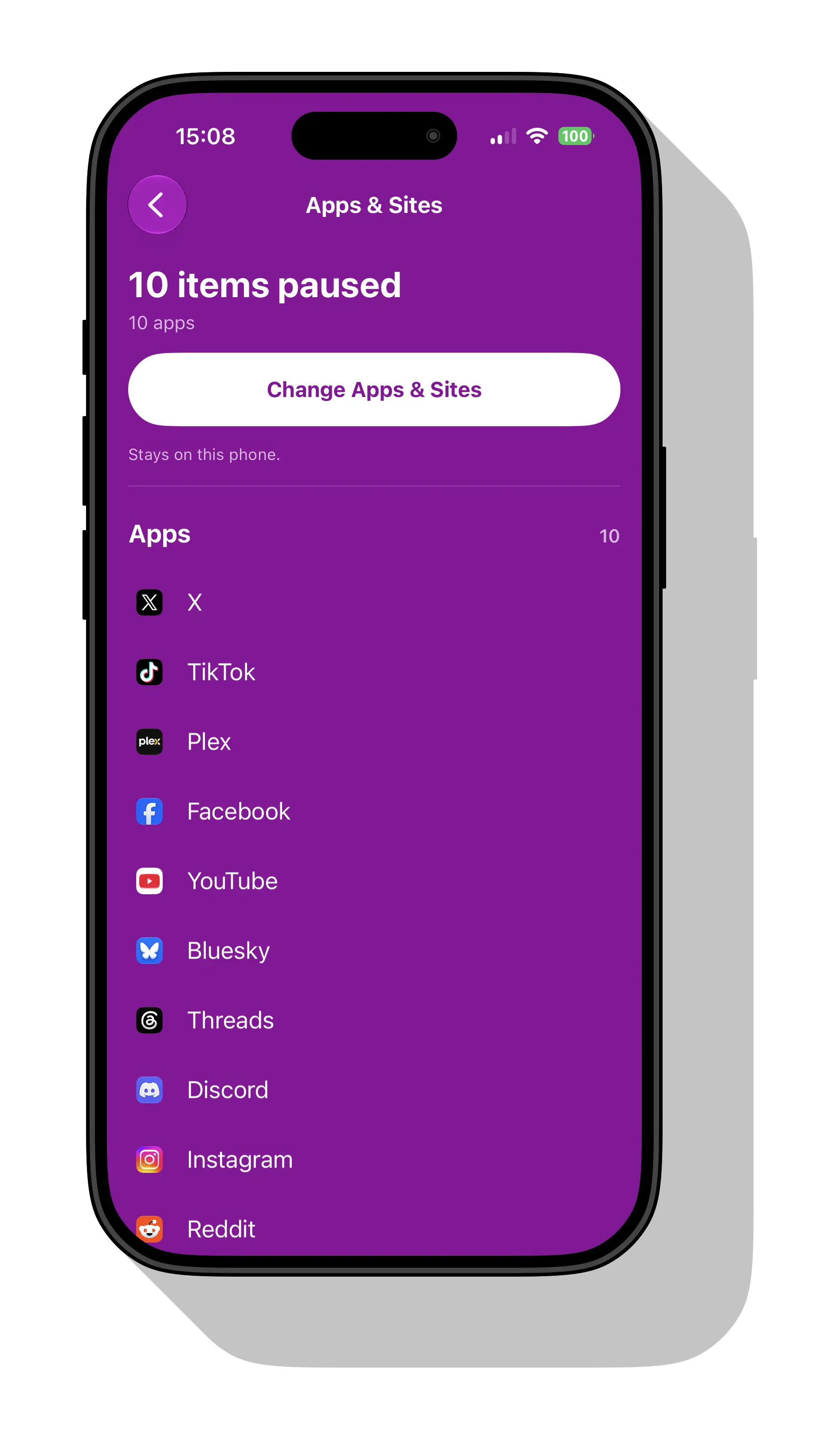 Apps & Sites, with paused apps listed.